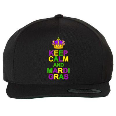 Keep Calm and Mardi Gras Crown New Orleans Wool Snapback Cap
