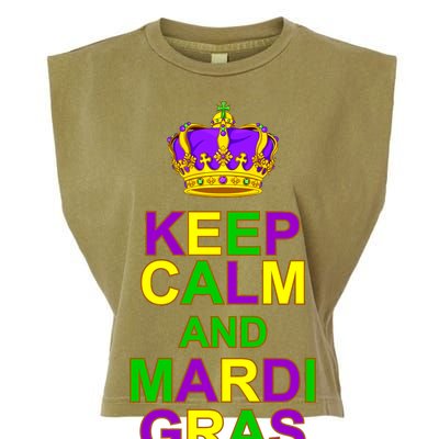 Keep Calm and Mardi Gras Crown New Orleans Garment-Dyed Women's Muscle Tee