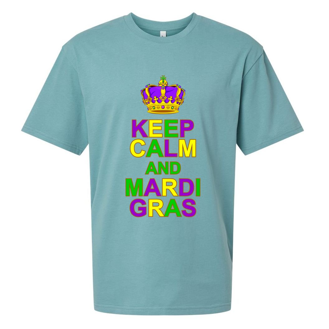 Keep Calm and Mardi Gras Crown New Orleans Sueded Cloud Jersey T-Shirt