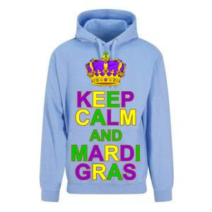 Keep Calm and Mardi Gras Crown New Orleans Unisex Surf Hoodie