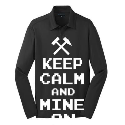 Keep Calm And Mine On Silk Touch Performance Long Sleeve Polo