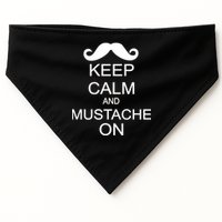Keep Calm And Mustache On USA-Made Doggie Bandana