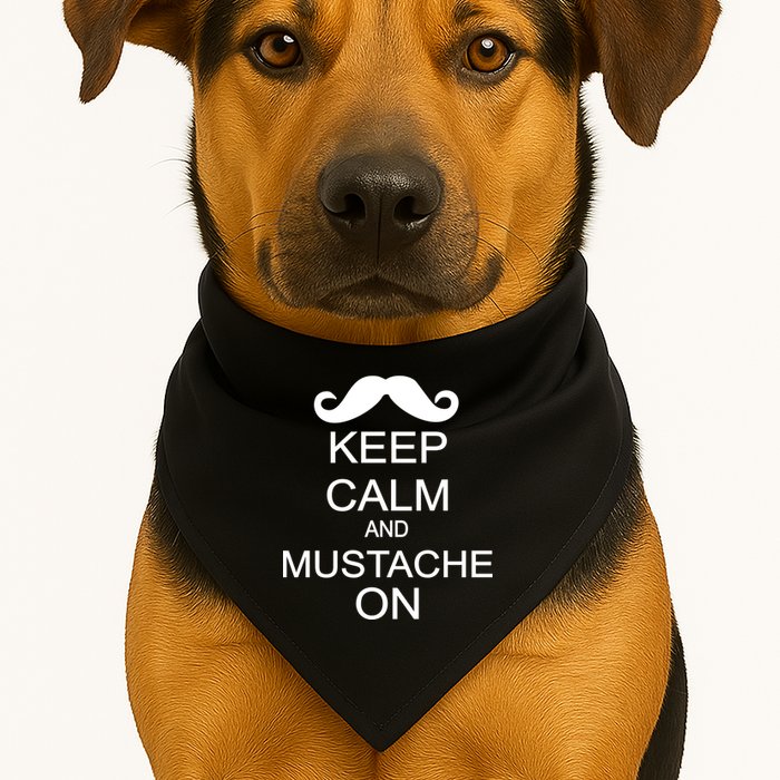 Keep Calm And Mustache On USA-Made Doggie Bandana