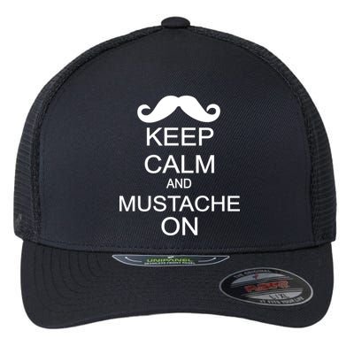 Keep Calm And Mustache On Flexfit Unipanel Trucker Cap