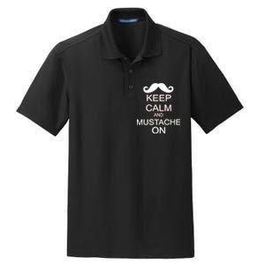 Keep Calm And Mustache On Dry Zone Grid Polo