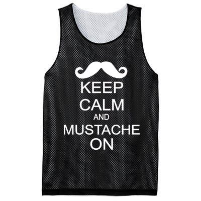 Keep Calm And Mustache On Mesh Reversible Basketball Jersey Tank