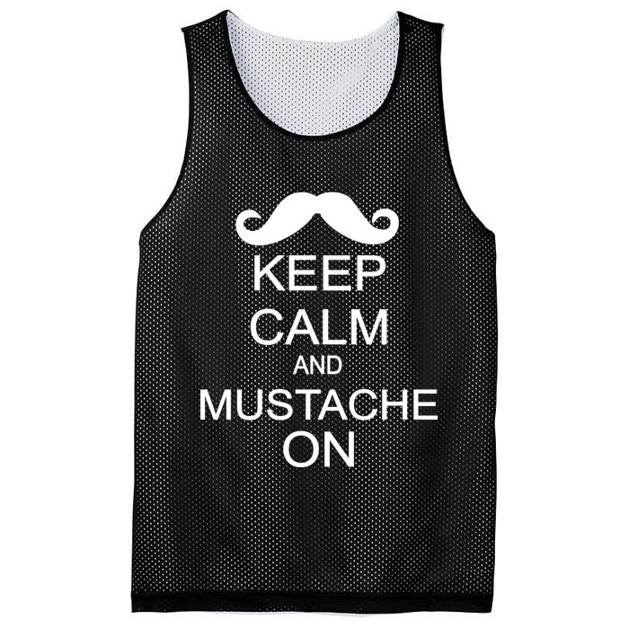 Keep Calm And Mustache On Mesh Reversible Basketball Jersey Tank