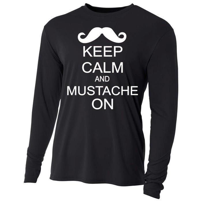 Keep Calm And Mustache On Cooling Performance Long Sleeve Crew