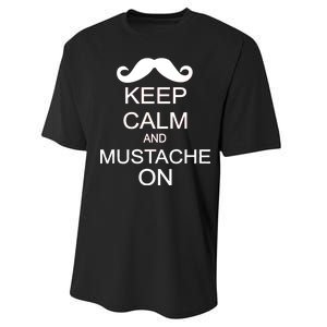 Keep Calm And Mustache On Performance Sprint T-Shirt