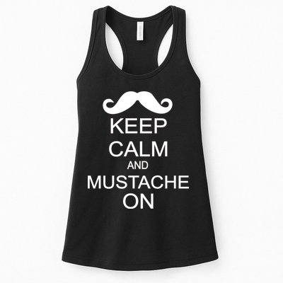Keep Calm And Mustache On Womens Tank Top