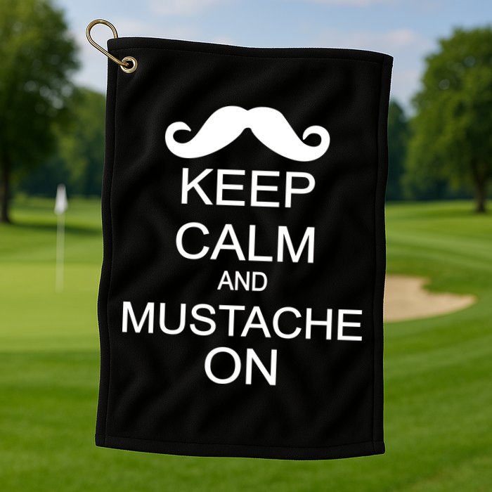 Keep Calm And Mustache On Golf Towel