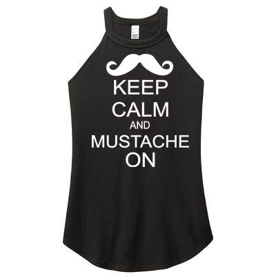 Keep Calm And Mustache On Women’s Perfect Tri Rocker Tank