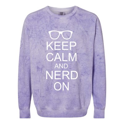 Keep Calm and Nerd On Colorblast Crewneck Sweatshirt