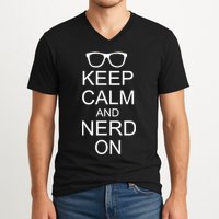 Keep Calm and Nerd On V-Neck T-Shirt