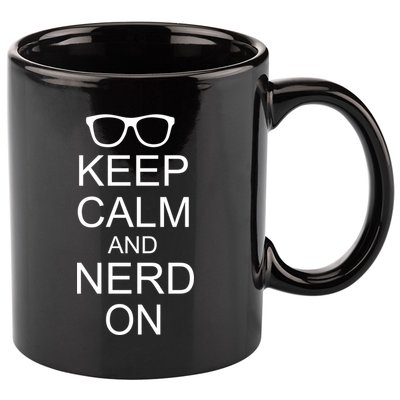 Keep Calm and Nerd On 11oz C Handle Ceramic Mug