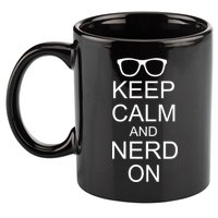 Keep Calm and Nerd On 11oz C Handle Ceramic Mug