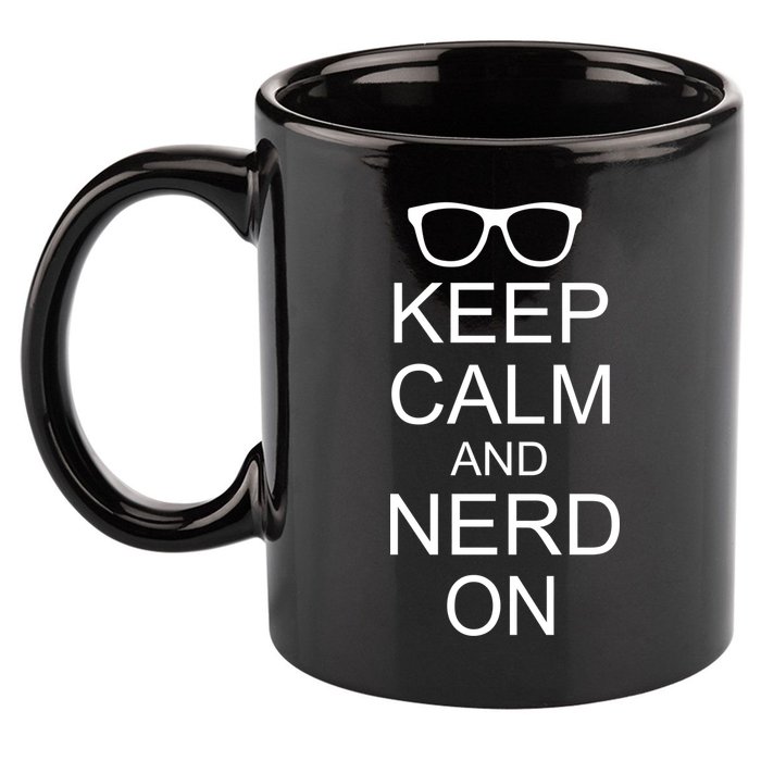Keep Calm and Nerd On 11oz C Handle Ceramic Mug