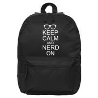 Keep Calm and Nerd On 16 in Basic Backpack
