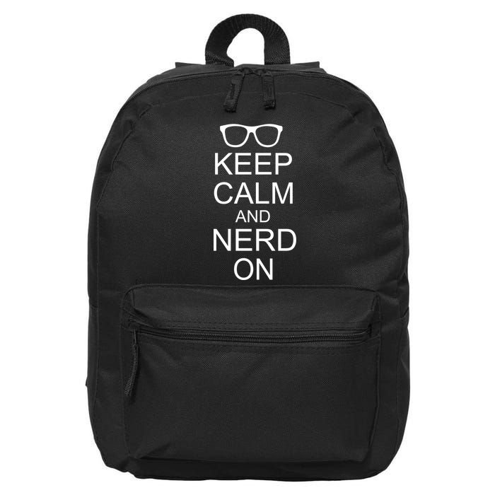 Keep Calm and Nerd On 16 in Basic Backpack