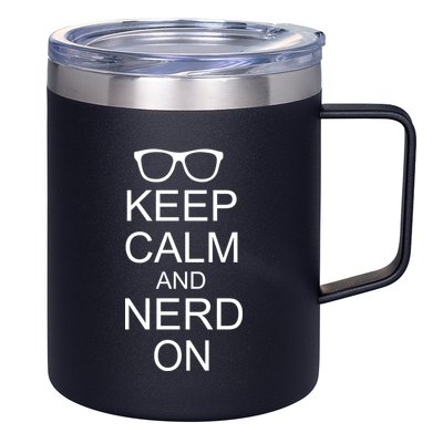 Keep Calm and Nerd On 12oz Stainless Steel Coffee Mug