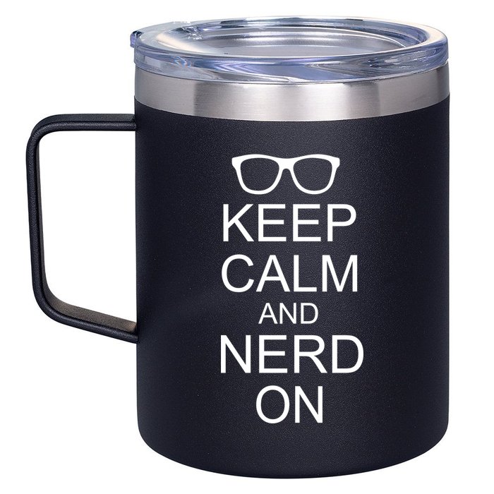 Keep Calm and Nerd On 12oz Stainless Steel Coffee Mug