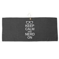 Keep Calm and Nerd On Large Microfiber Waffle Golf Towel