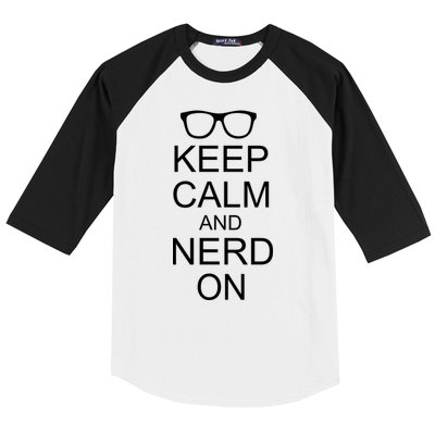 Keep Calm and Nerd On Baseball Sleeve Shirt