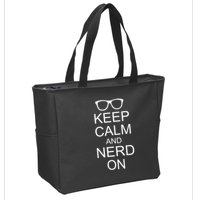 Keep Calm and Nerd On Zip Tote Bag