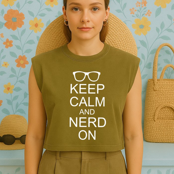 Keep Calm and Nerd On Garment-Dyed Women's Muscle Tee