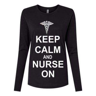 Keep Calm And Nurse On Womens Cotton Relaxed Long Sleeve T-Shirt