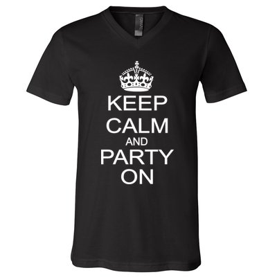 Keep Calm and Party On V-Neck T-Shirt
