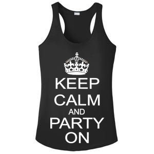 Keep Calm and Party On Ladies PosiCharge Competitor Racerback Tank