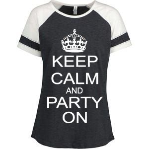 Keep Calm and Party On Enza Ladies Jersey Colorblock Tee