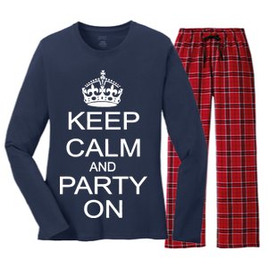 Keep Calm and Party On Women's Long Sleeve Flannel Pajama Set 