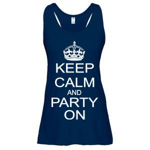 Keep Calm and Party On Ladies Essential Flowy Tank