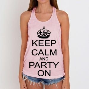 Keep Calm and Party On Women's Knotted Racerback Tank