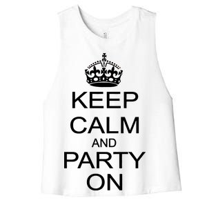 Keep Calm and Party On Women's Racerback Cropped Tank