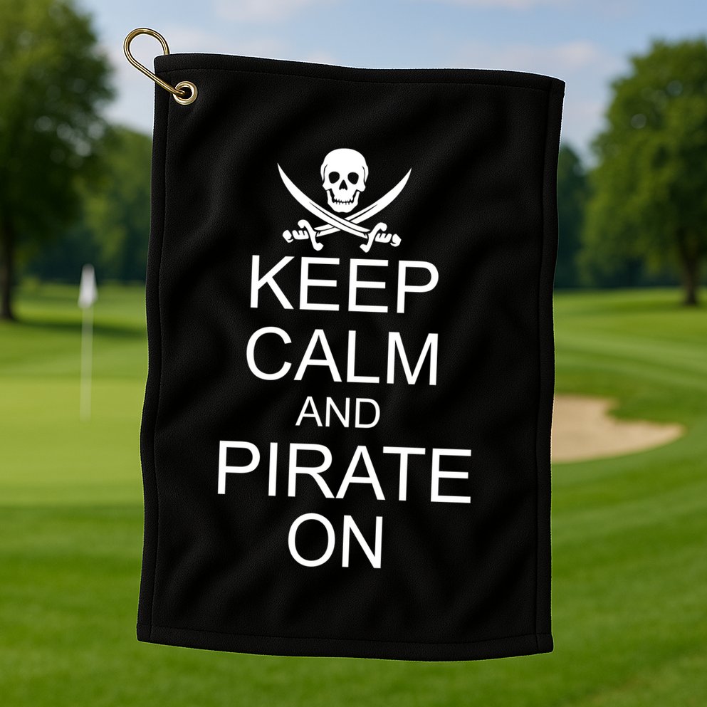 Keep Calm and Pirate On Golf Towel