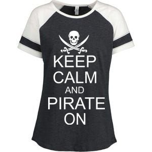 Keep Calm and Pirate On Enza Ladies Jersey Colorblock Tee