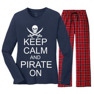 Keep Calm and Pirate On Women's Long Sleeve Flannel Pajama Set 