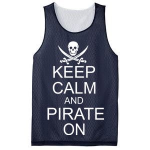 Keep Calm and Pirate On Mesh Reversible Basketball Jersey Tank