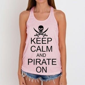 Keep Calm and Pirate On Women's Knotted Racerback Tank