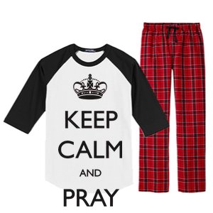 Keep Calm And Pray On Raglan Sleeve Pajama Set