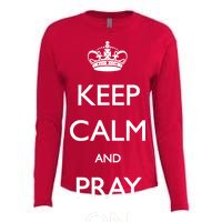 Keep Calm And Pray On Womens Cotton Relaxed Long Sleeve T-Shirt