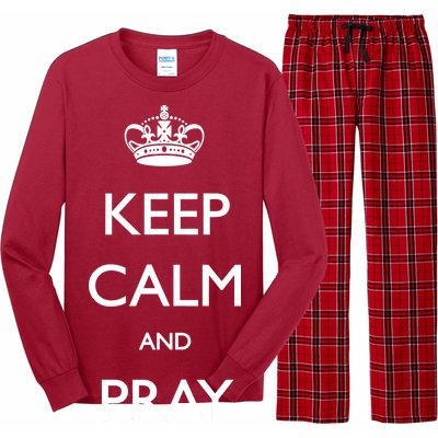 Keep Calm And Pray On Long Sleeve Pajama Set