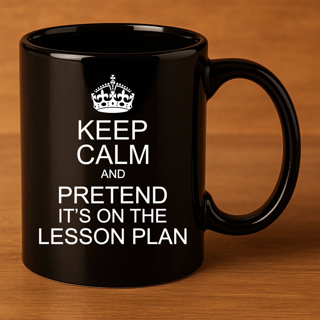Keep Calm And Pretend It's On The Lesson Plan 11oz C Handle Ceramic Mug