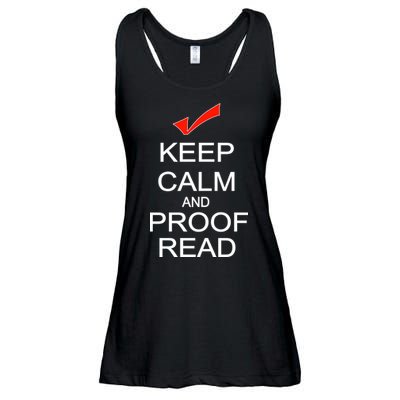 Keep Calm and Proof Read Ladies Essential Flowy Tank
