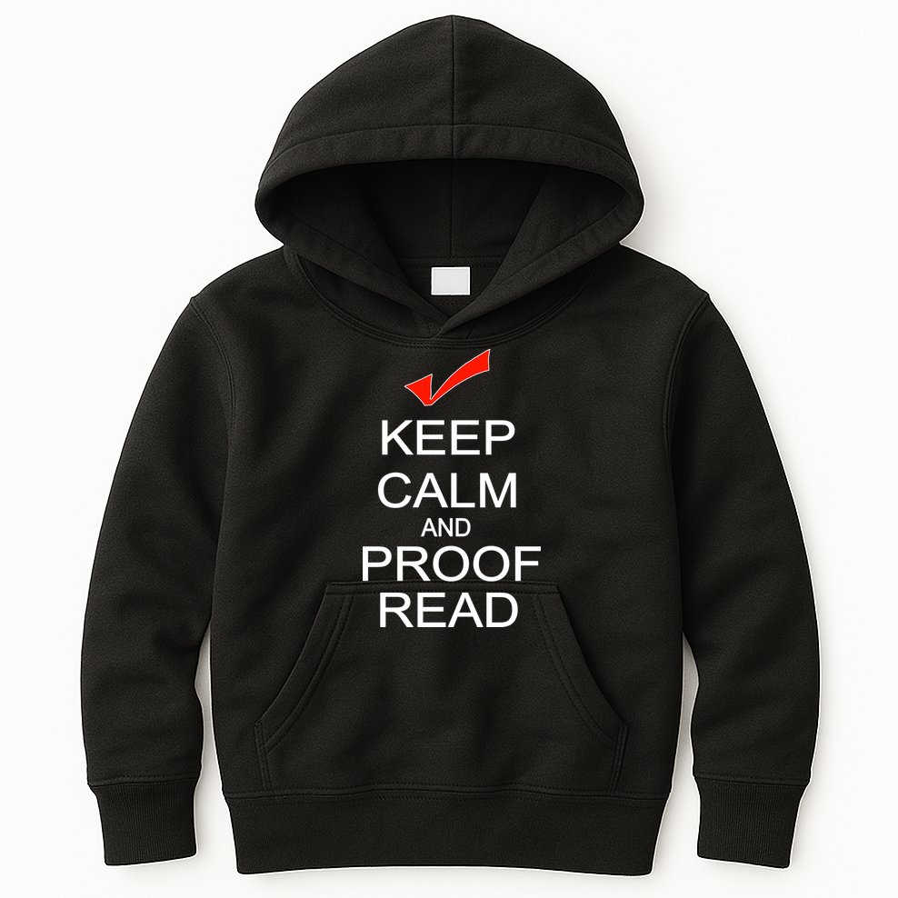 Keep Calm and Proof Read Kids Hoodie