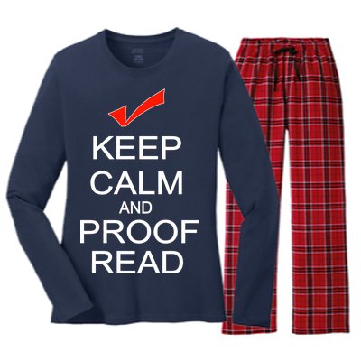 Keep Calm and Proof Read Women's Long Sleeve Flannel Pajama Set 