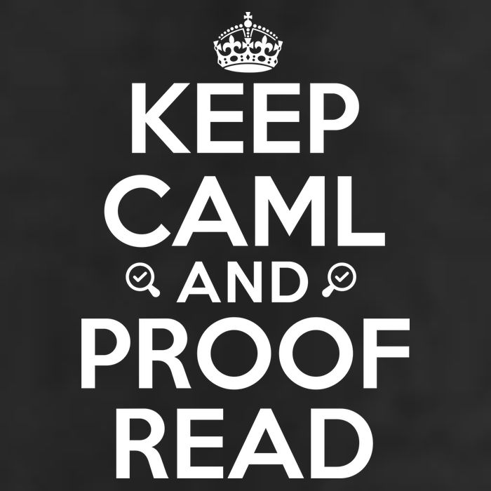 Keep Calm And Proof Read Funny 7 Panel Mesh Trucker Snapback Hat